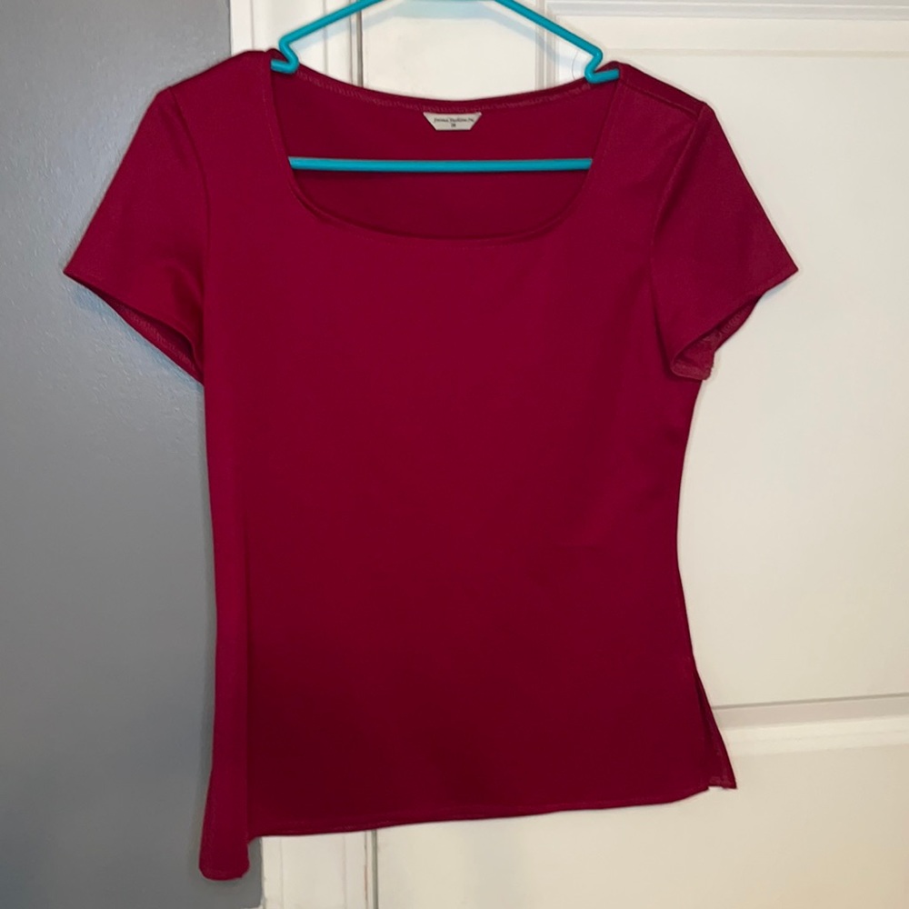 Casual Red Scoop Beck Top